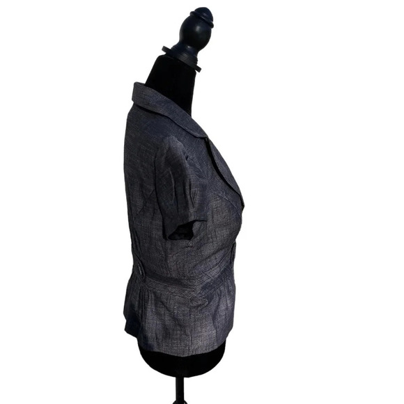 NWT Byer Caifornia Short Sleeve Hook&Eye Closure Grey Medium Fully Lined Blazer - Picture 4 of 13